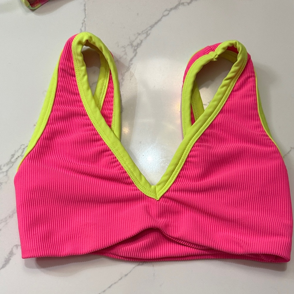 Neon Pink and Lime Crop Top